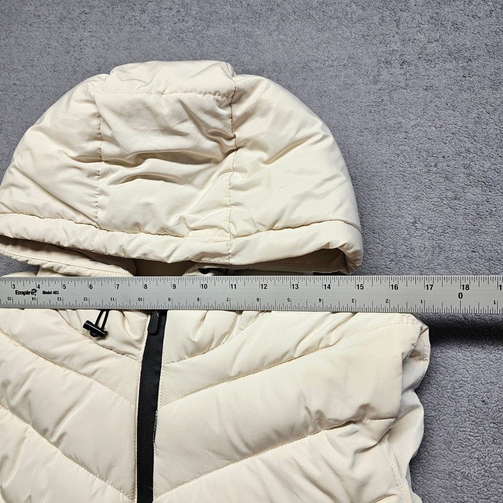 Tahari Puffer Vest Womens 3X Cream Insulated Regular Fit Drawcord Hood Full‎ Zip - Picture 5 of 14